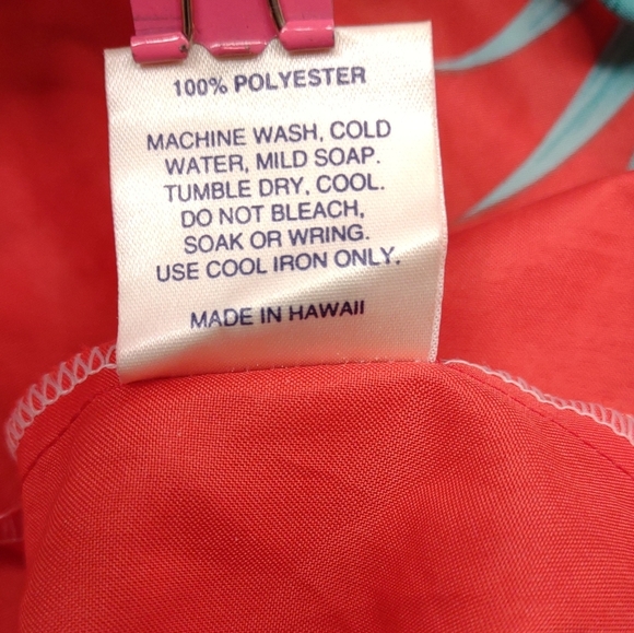 Royal Creations Sarong Wrap Red with Hawaiian Floral made in Hawaii Vintage - Picture 14 of 15